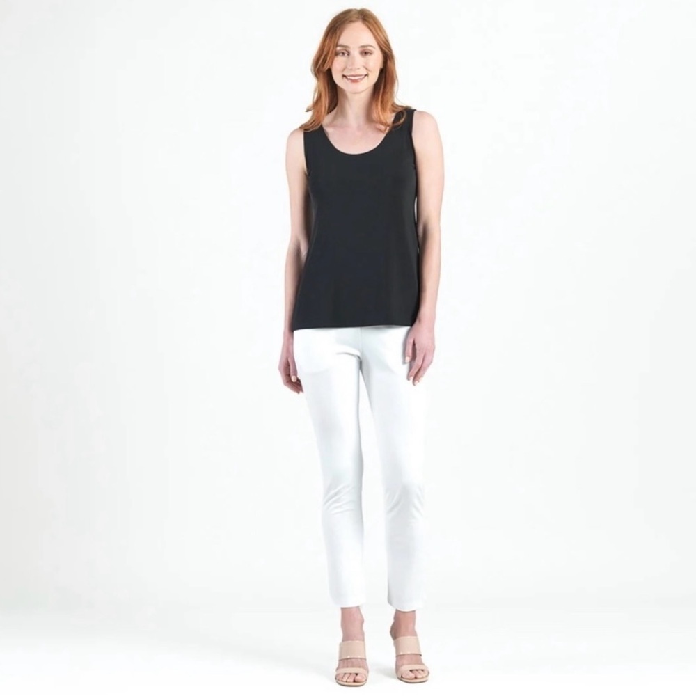 Clara Sunwoo Black Minimalist Slinky Stretch Tank Top Size Medium